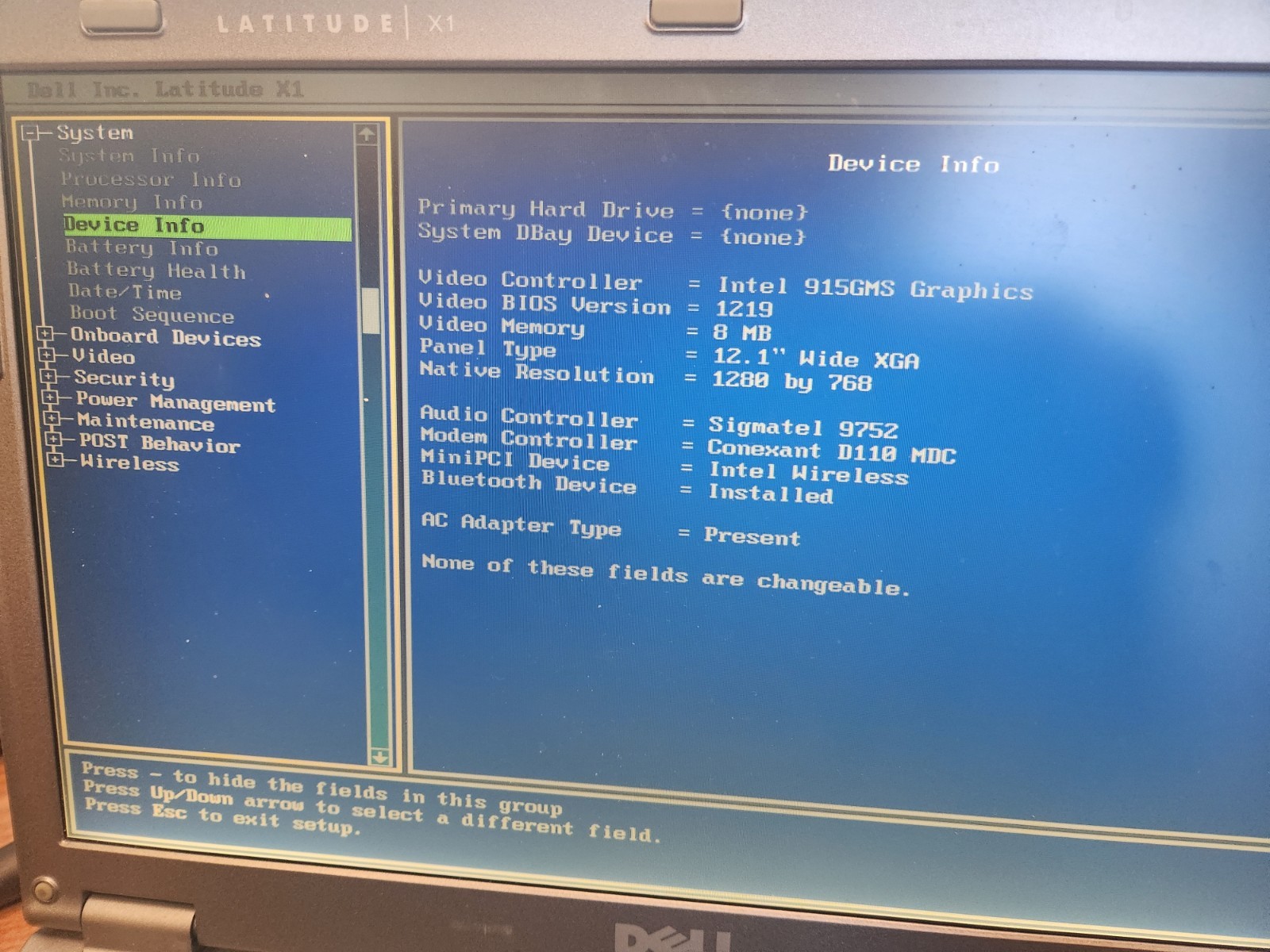 Dell Latitude X1 laptop, used, no hard drive, does include a power adapter