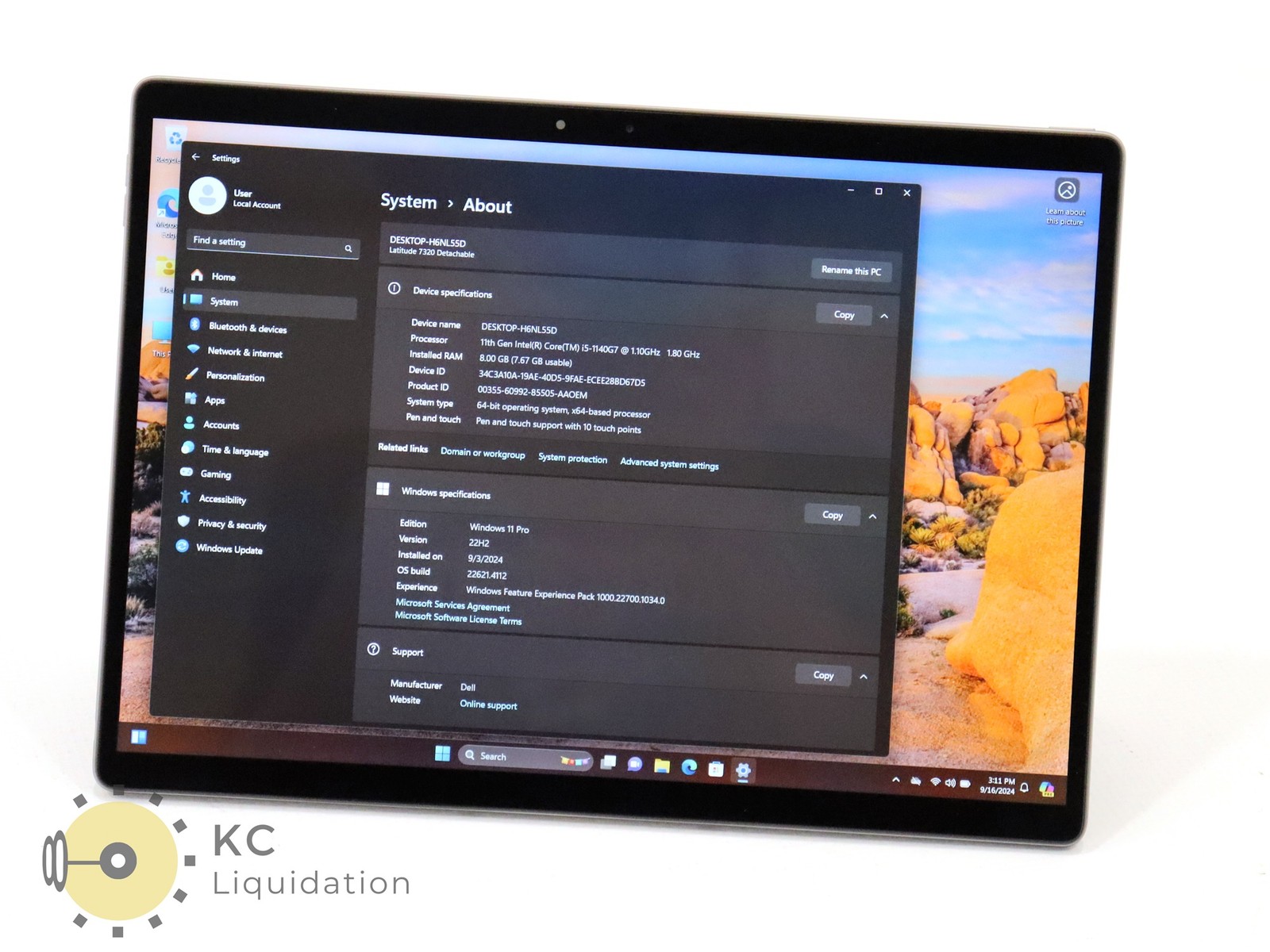 Dell Latitude 7320 Detachable i5-1140G7 8GB RAM 256GB NVMe W11P – Warranty 2026