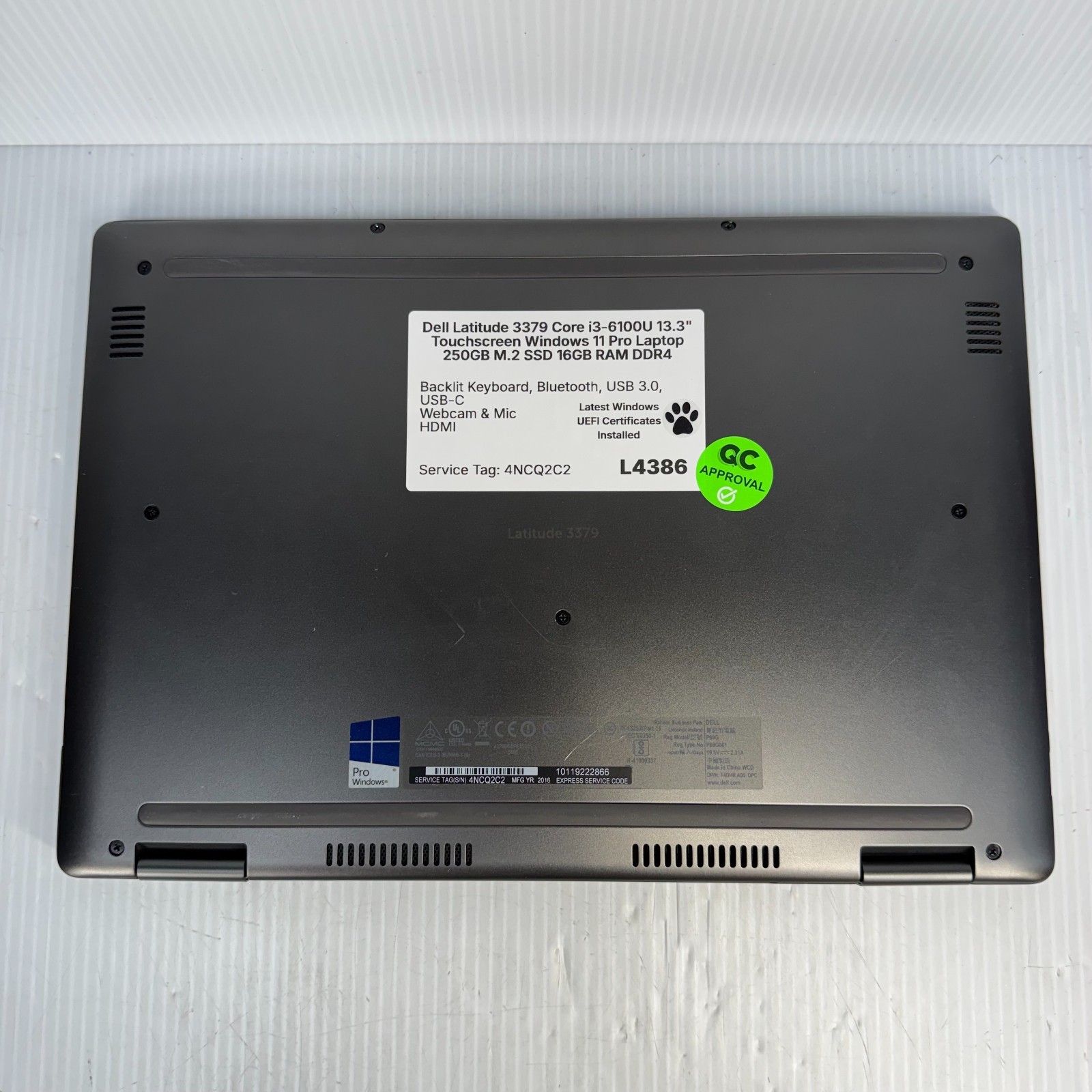Dell Latitude 3379 i3-6100U 13.3″ Touchscreen Windows 11 Pro Laptop 250GB 16GB