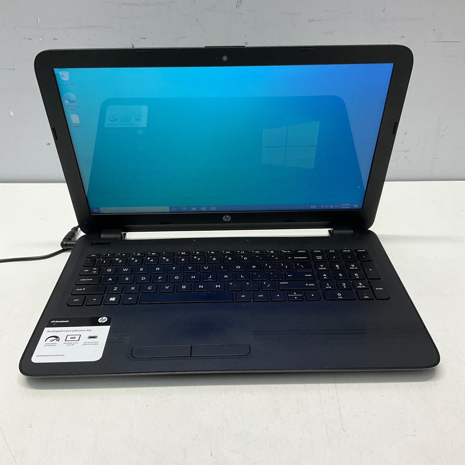 HP Notebook 15-ba009dx Laptop AMD A6-7310 2GHz 4GB RAM 120GB SSD Win 10 NO BATT