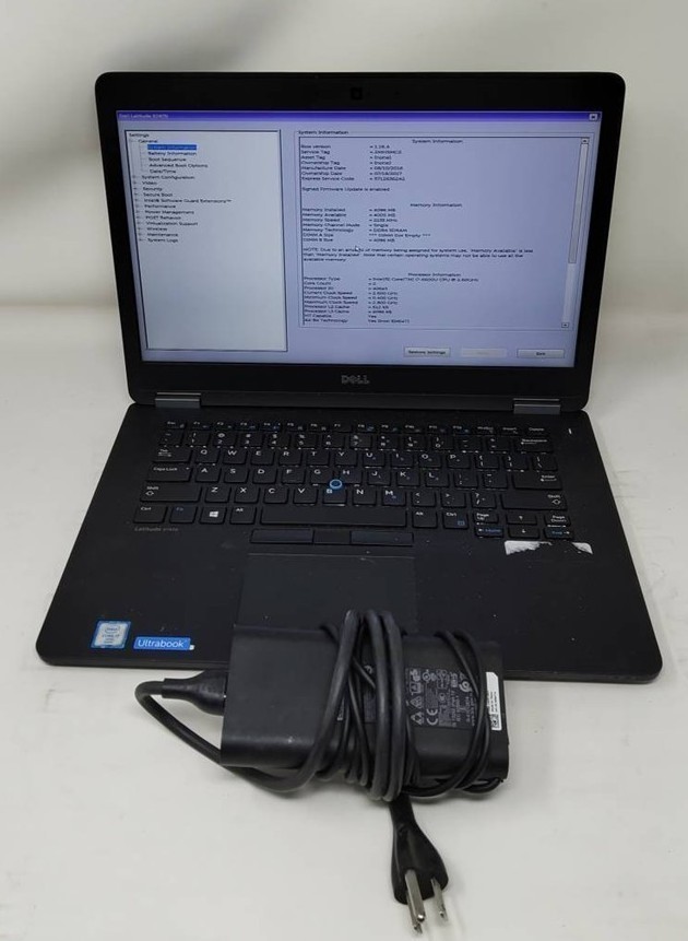 DELL LATITUDE E7470 Laptop Intel I7-6600U 4GB 256GB