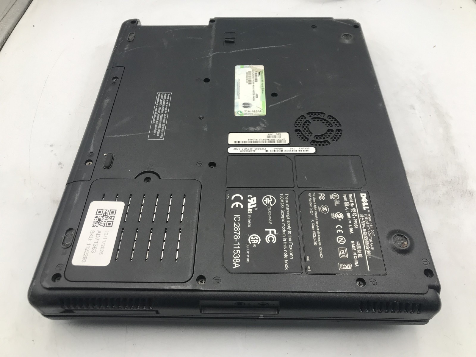 DELL INSPIRON 1000 – BOOTS TO BIOS – INTEL CELERON 2.2MHZ – 256MB RAM – READ -BB