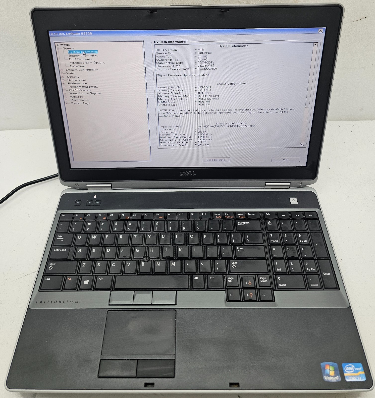 Dell Latitude E6530 15.6″ Laptop Intel Core i3-3120M 8GB RAM No HD/OS (FL)