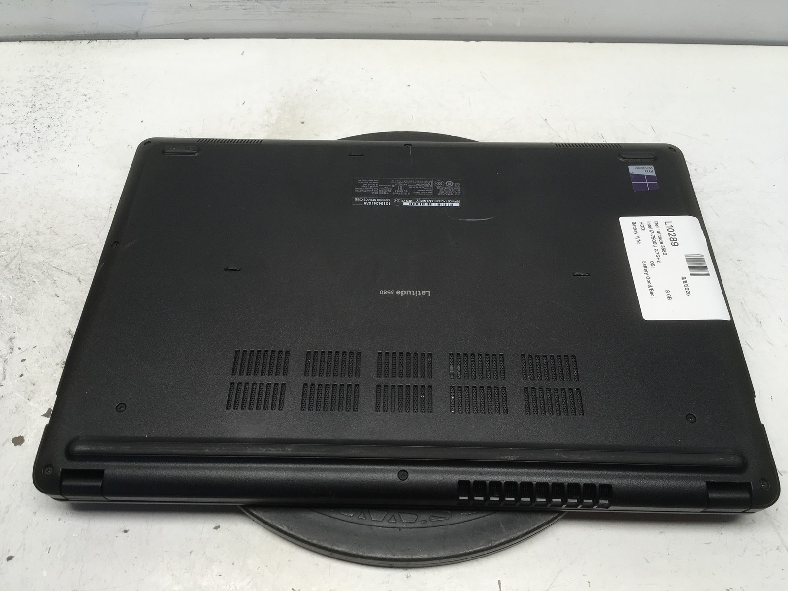 Dell Latitude 3580 Intel i7-7500U 2.7GHz 8 GB NO HDD No Batt