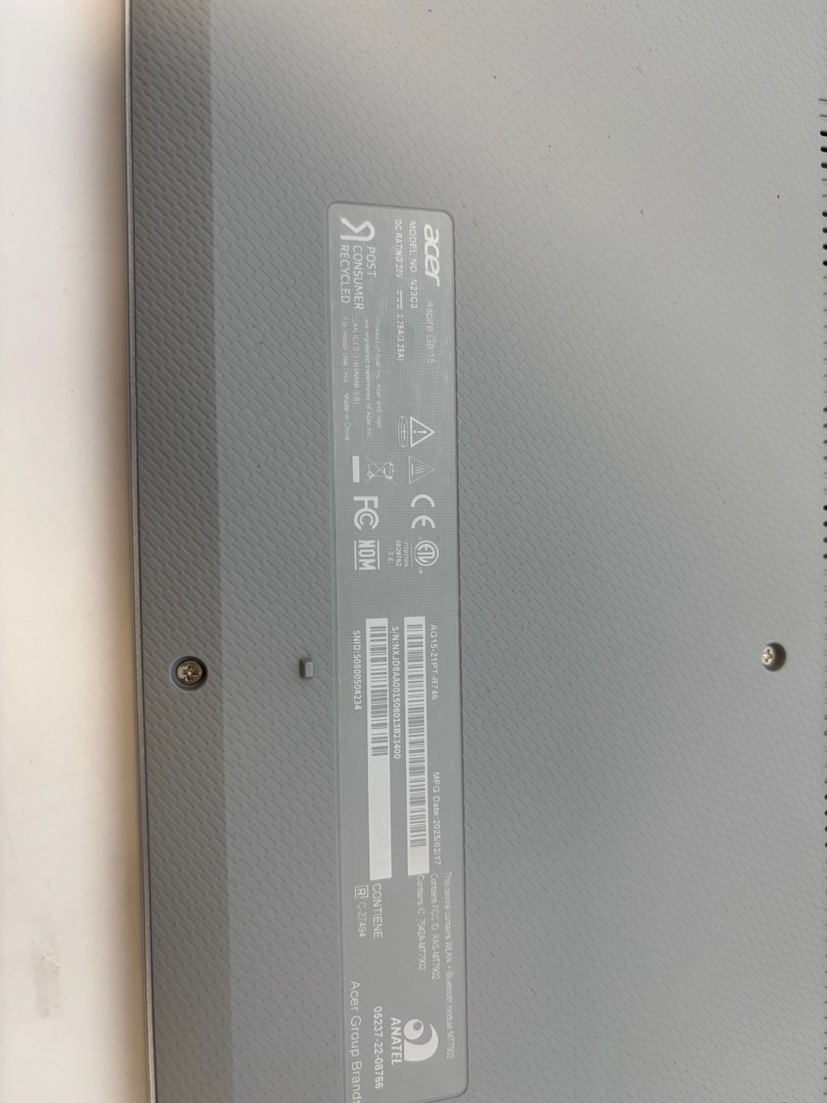 Acer Aspire Go 15 L AG15-21PT 15.6″ 256 GB SSD 8 GB RAM Ryzen 3 7320U