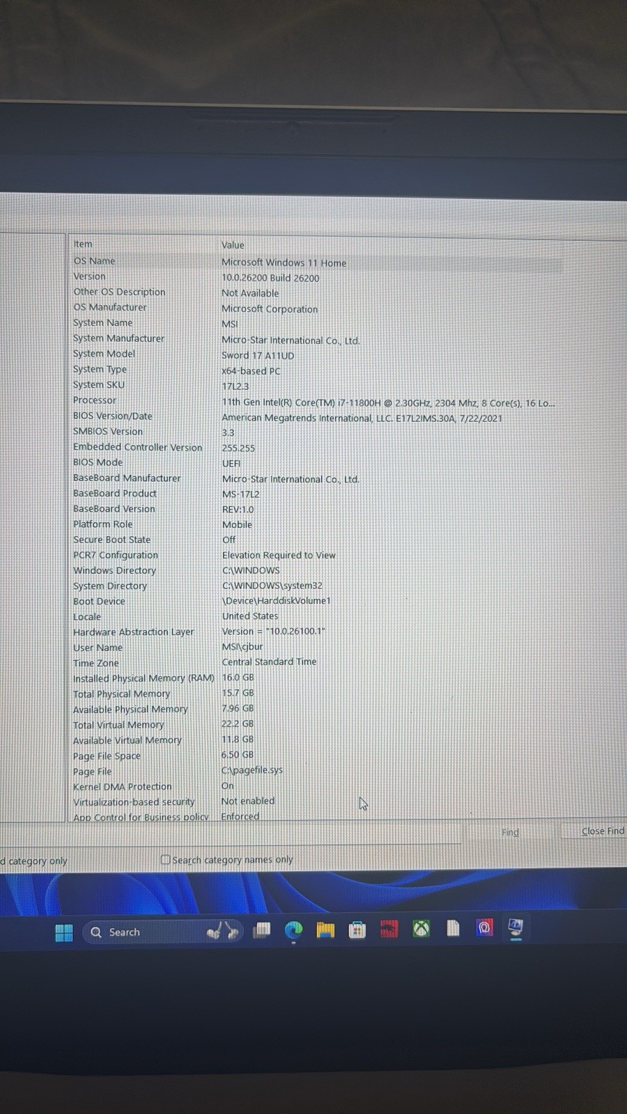 MSI SWORD 17 GAMING LAPTOP