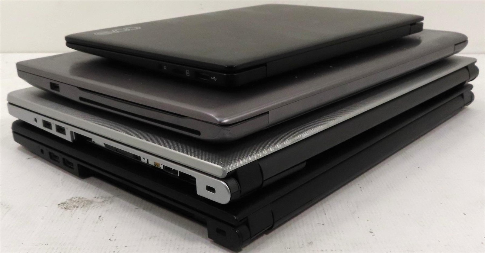 Lot of 4 Mix EVOO, DELL & SAMSUNG No HD & RAM Laptops