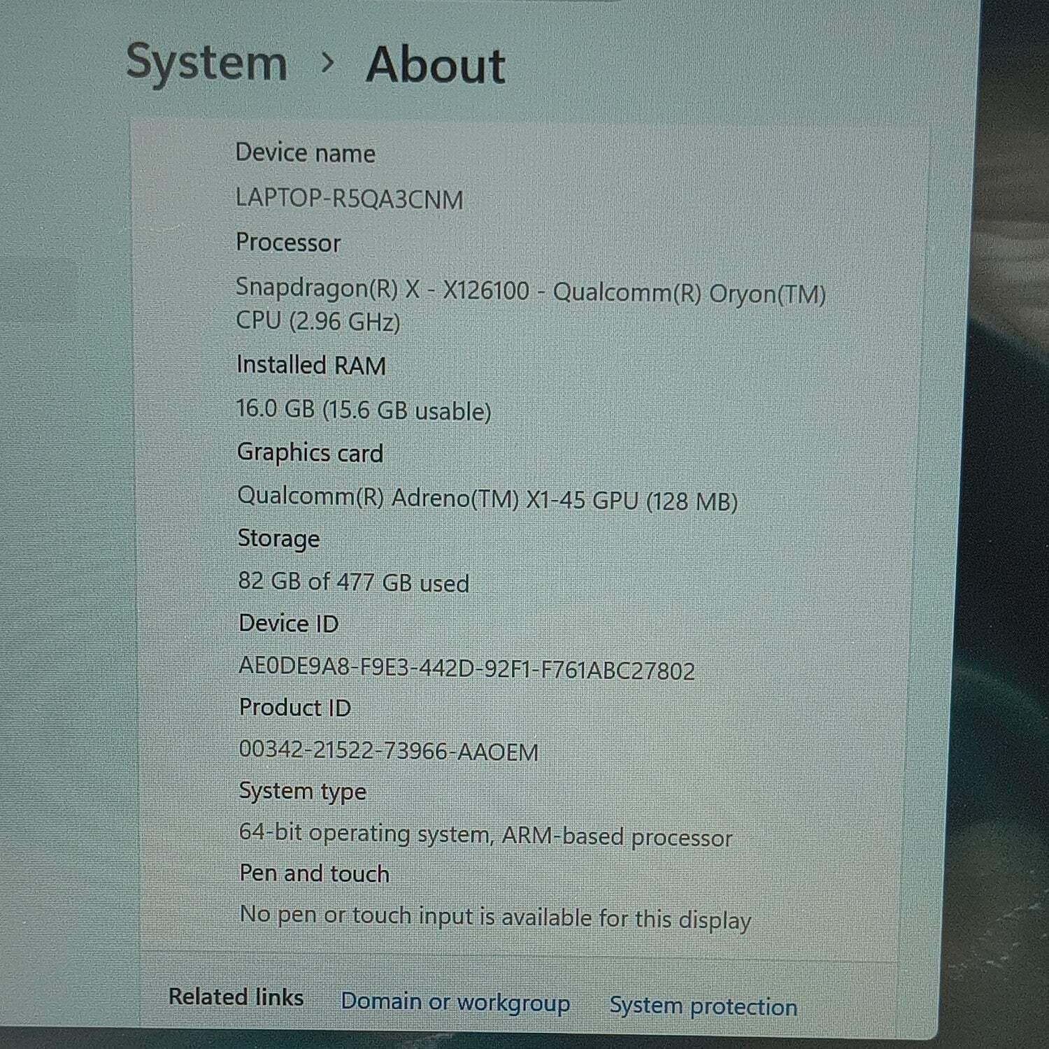 Asus Vivobook 14 X1407Q 14″ Snapdragon X126100 2.9GHz 16GB RAM 512GB SSD