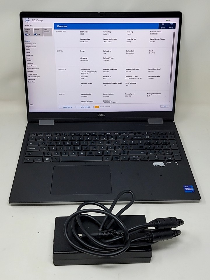 DELL PRECISION 7670 Laptop Intel 12TH GEN I7-12850HX 32GB 512GB