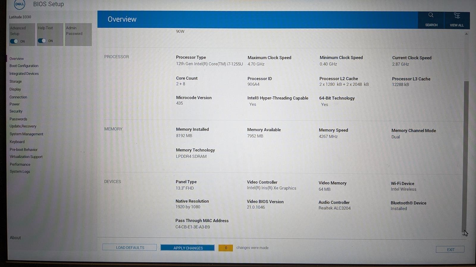DELL LATITUDE 3330 i7-1255U @ 1.20GHz, 8GB RAM, NO HDD/OS – (FOR PARTS)