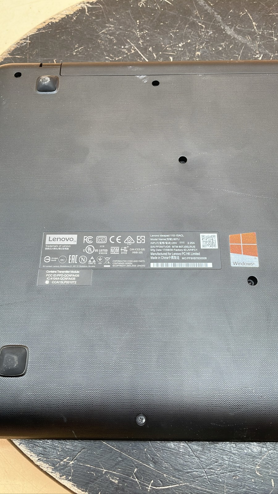 Lenovo IdeaPad 110-15ACL 80TJ 15.6-Inch AMD A6 Processor Laptop No HDD Unit
