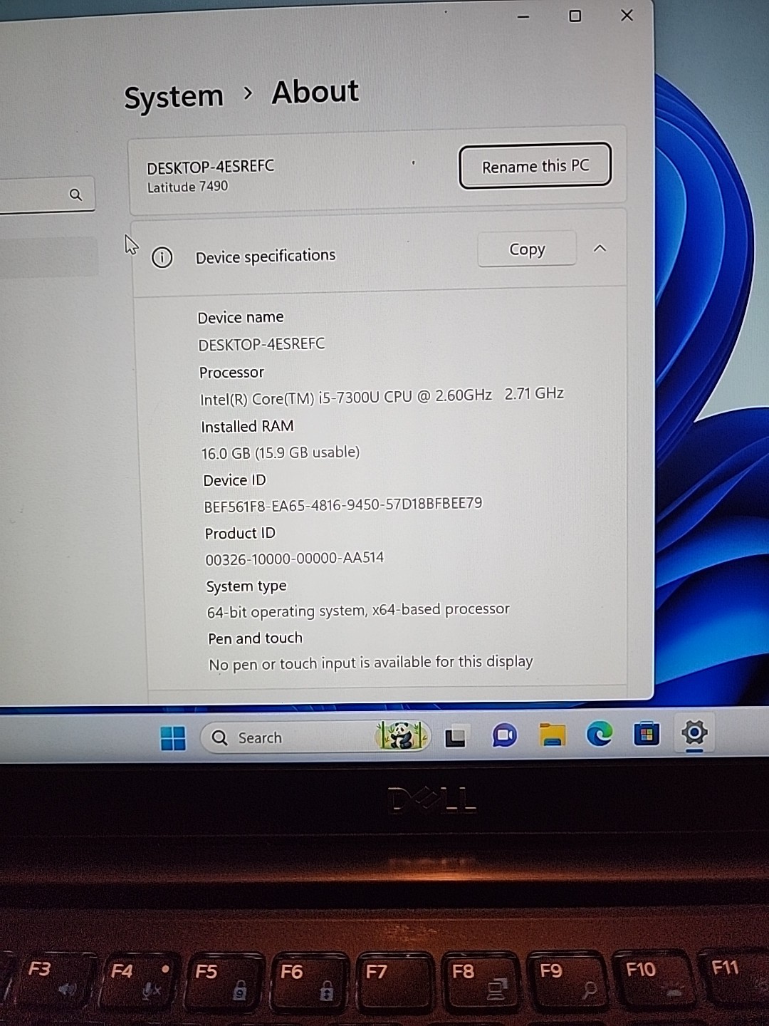 Dell Latitude 7490 Intel Core i5-7300U 16GB RAM – 256GB SSD Windows 11