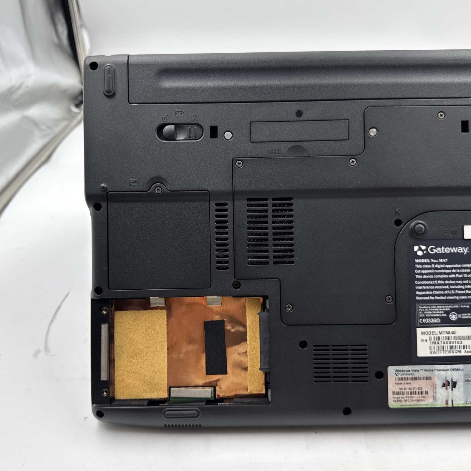 Gateway MA7 Laptop Core 2 Duo T2450 2.0GHz 4GB RAM NO HDD/OS/Caddy ( FOR PARTS)