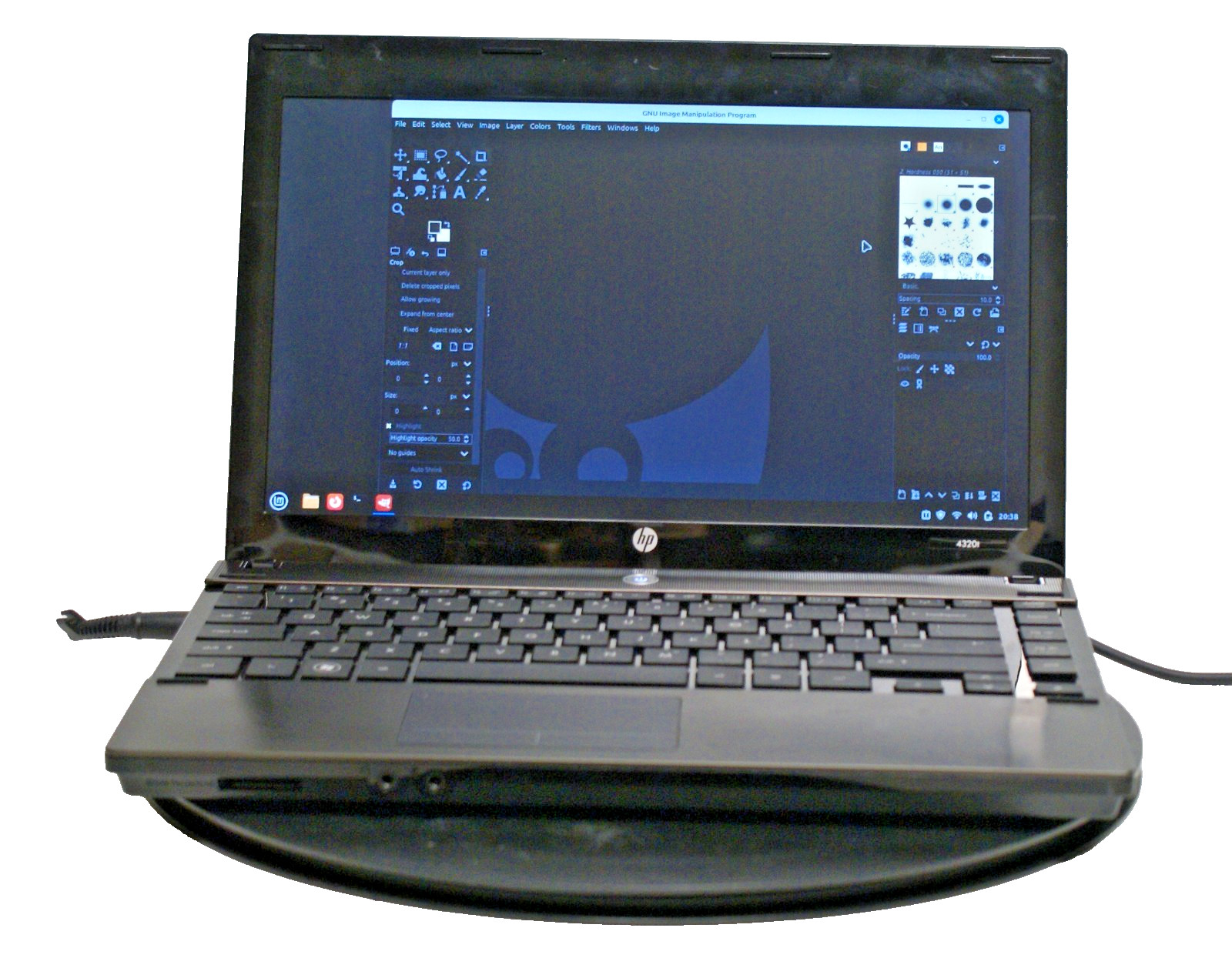 HP 4320t Celeron P4500 8GB 128GB SSD Linux Mint GIMP LibreOffice with Charger