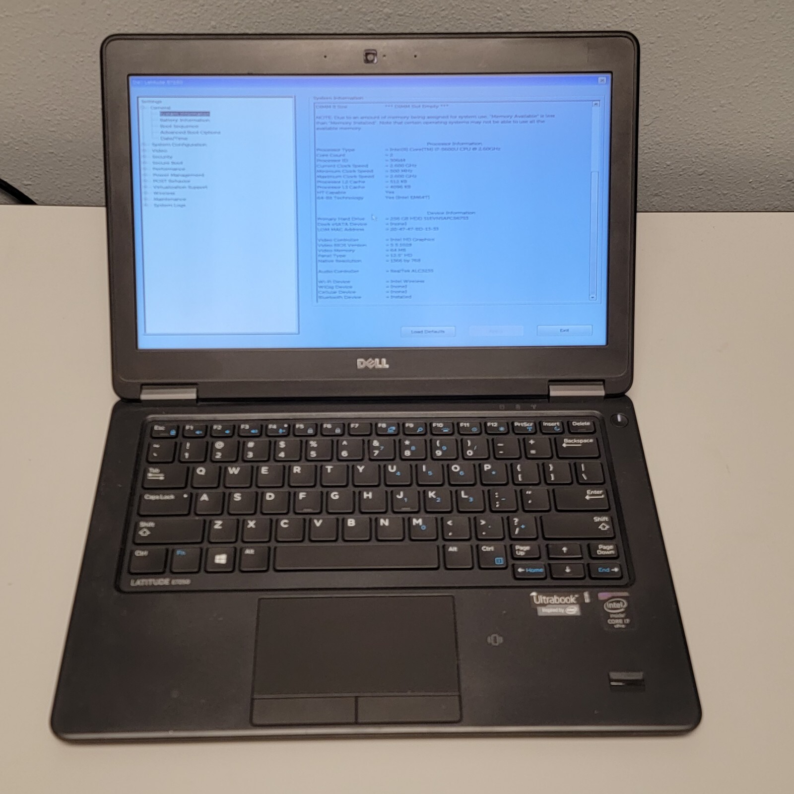 Dell Latitude E7250 Laptop i7 5600u 5TH gen 8GB 256GB HDD NON-TOUCH