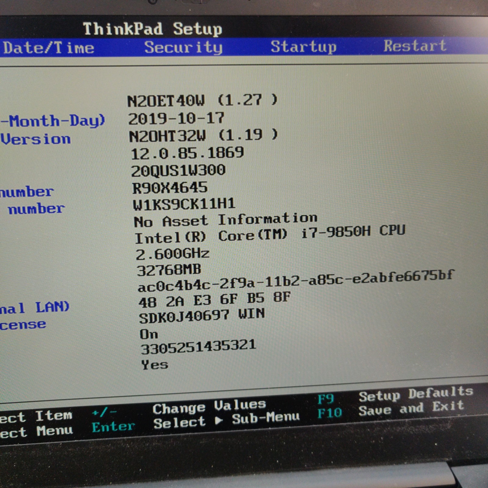 Lenovo P1 Gen 2 i7-9850H 32GB RAM Quadro T1000 NO SSD/OS/AC ADAPTER – Used