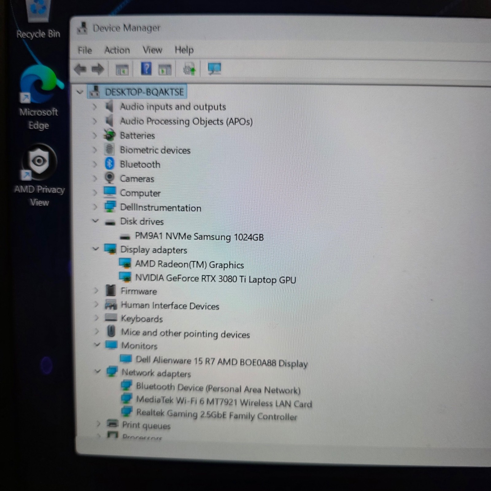 Alienware M15 R7 240Hz 1440P Ryzen 9 6900HX 32GB 1TB RTX 3080Ti 150W 16G DDR6