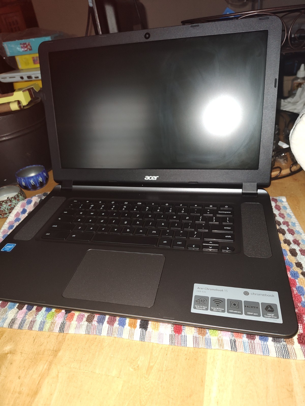Acer ChromeBook Laptop Intel Celeron N3160 4GB Ram 16GB SSD Tested Working