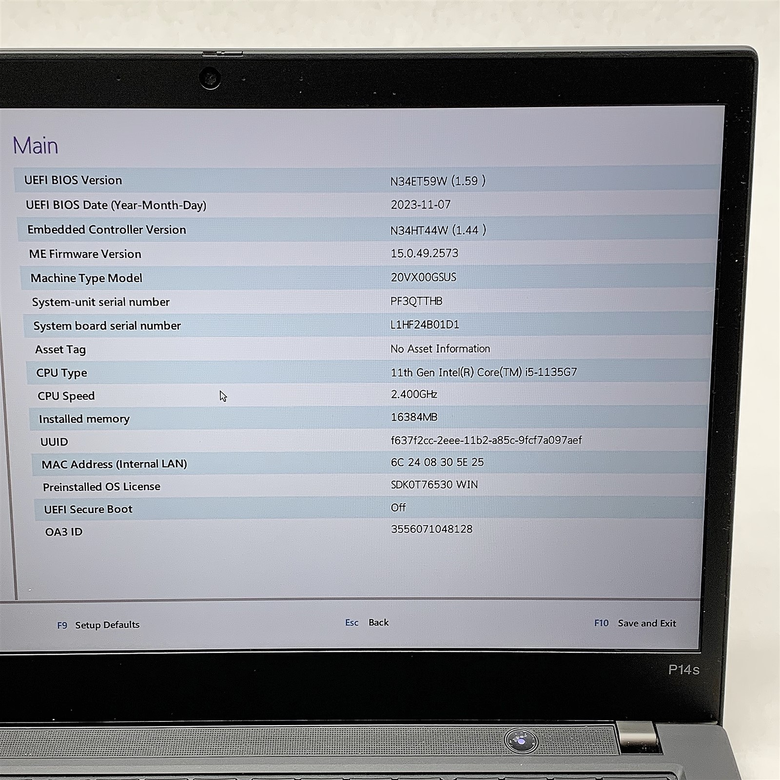 Lenovo ThinkPad P14s Laptop i5 1135G7 2.40GHZ 14″ FHD 16GB 512GB NVMe Windows 11