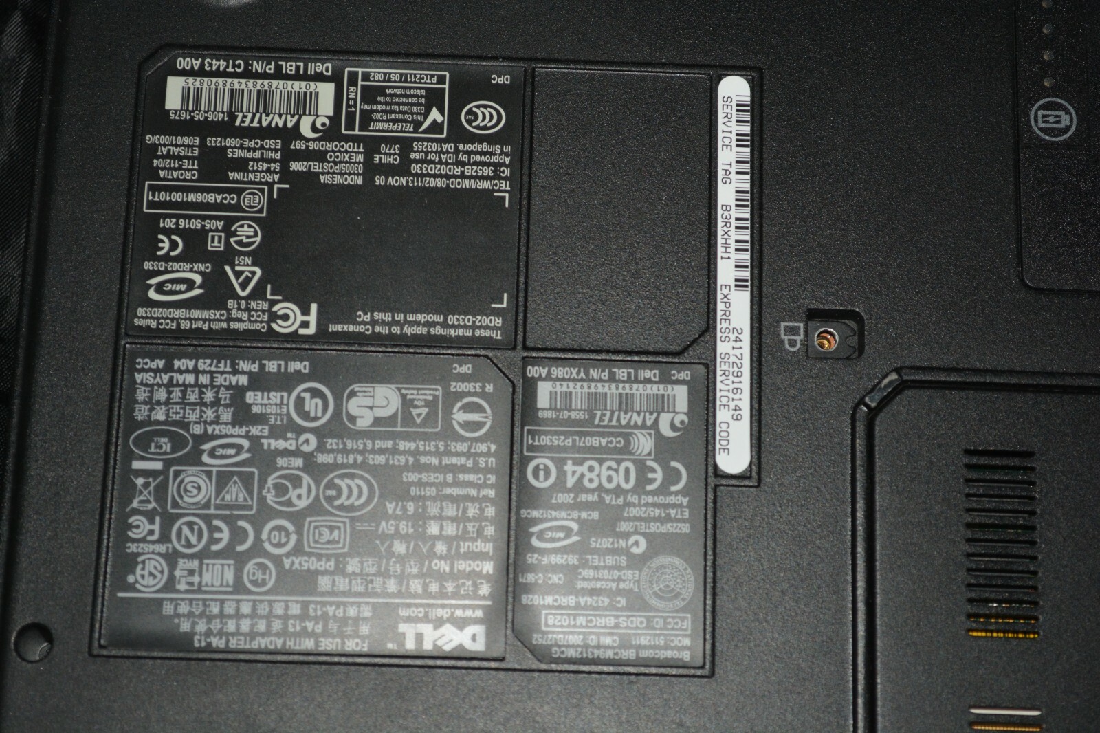 Dell Precision M6300 Intel Core 2 Duo T9300 2.50GHz NVIDIA QUADRO FX1600M PARTS