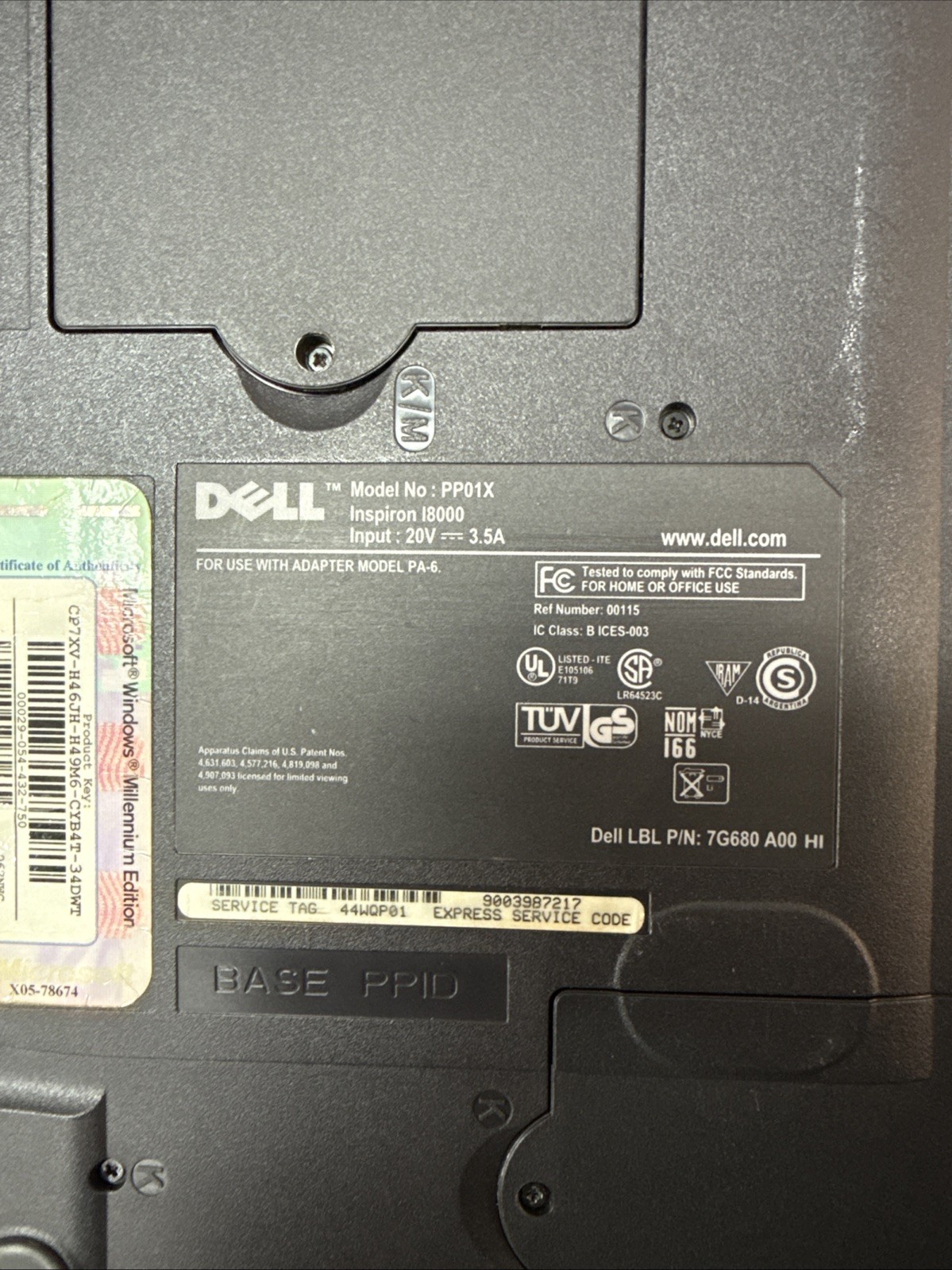Vintage Dell Inspiron 8000 Working Laptop Boots They Have Screen Spot No Battery