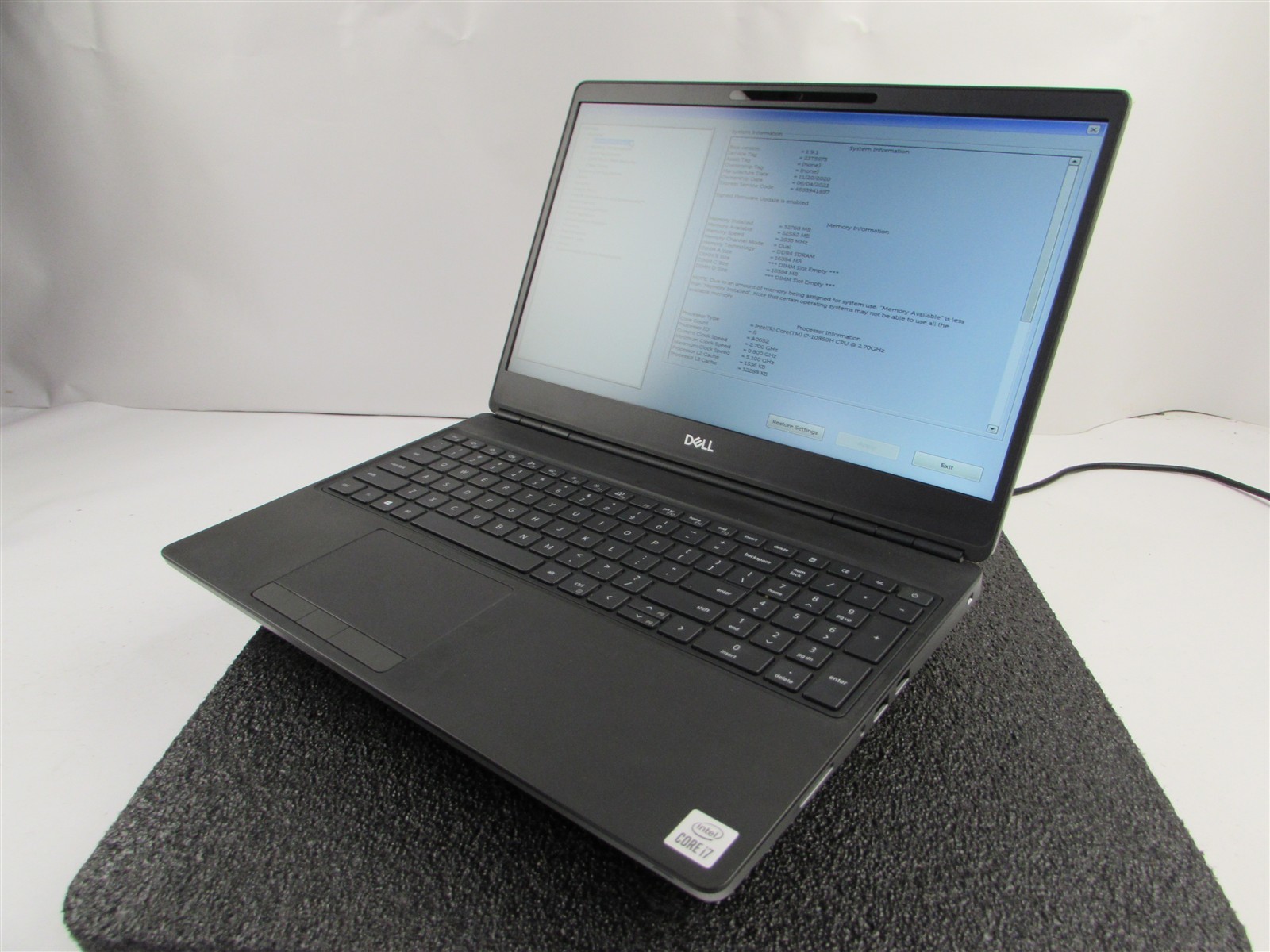 DELL PRECISION 7550 1FHD I7-10850H 1TB SSD 32GB RAM RTX3000 WIN 11 PRO NO BATT