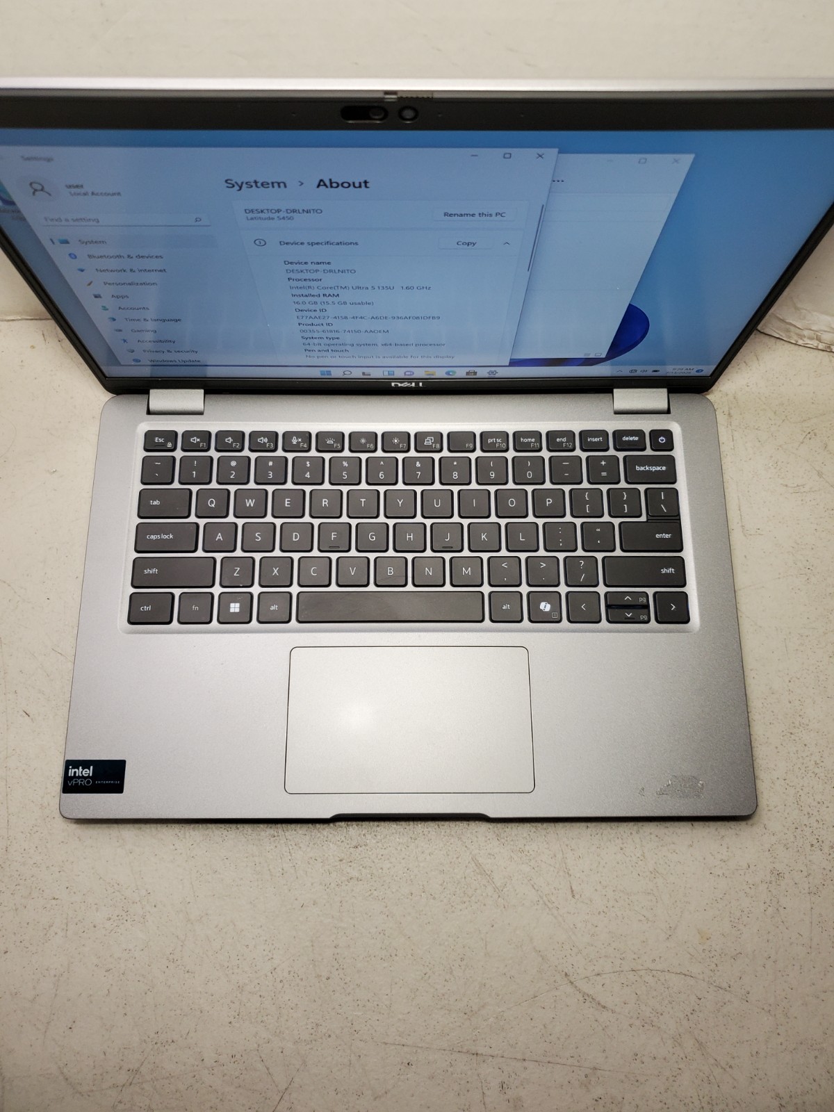 Dell Latitude 5450 14″ Laptop Ultra 5 135U 16GB RAM 256GB SSD Win11 #69