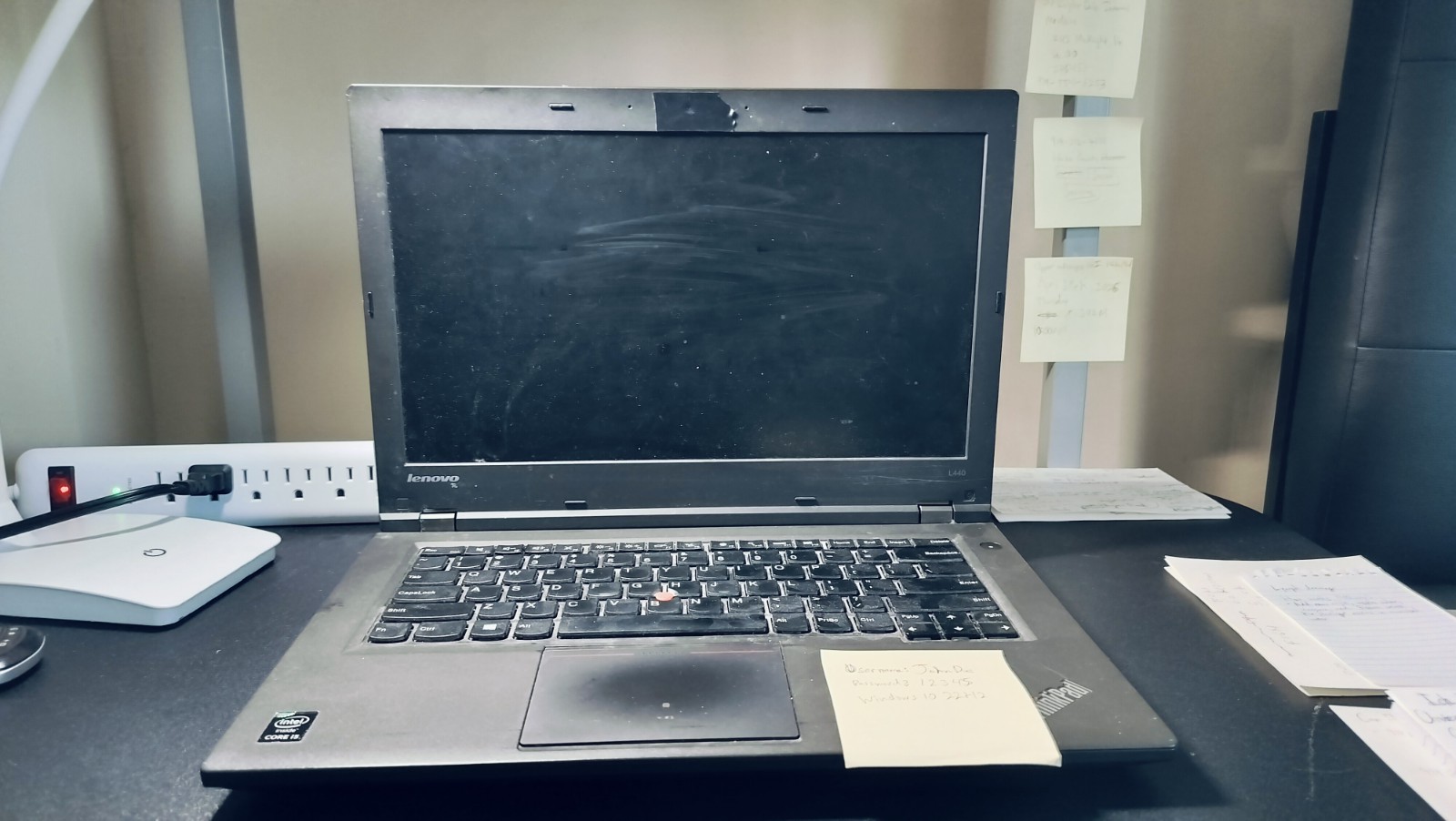 lenovo thinkpad l440, used, partially damaged motherboard, i5 processor