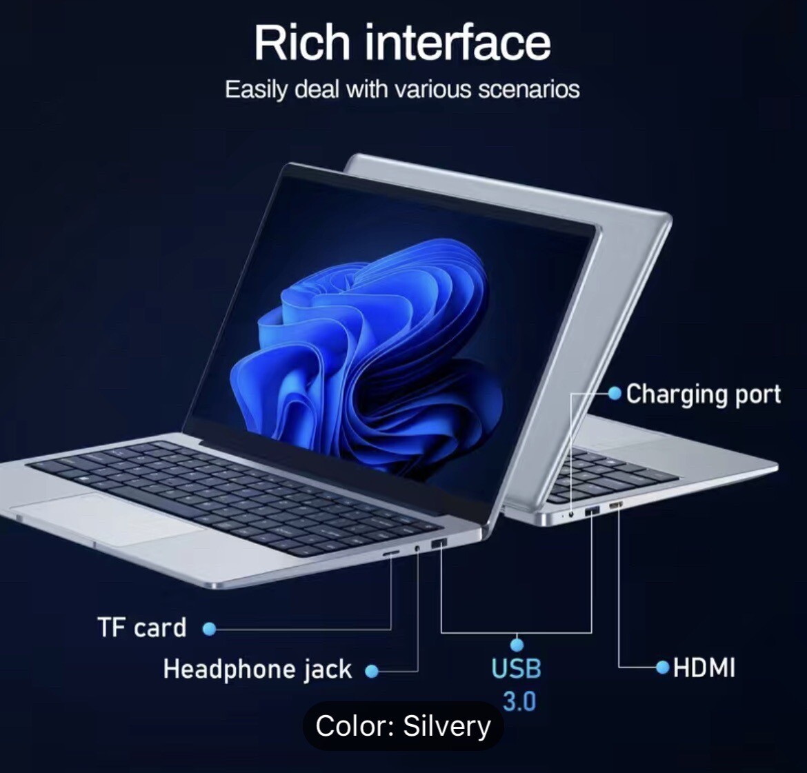 Auusda Laptop Computer With 8 GB LPDDR4 256 GB, SSD , Intel Celeron