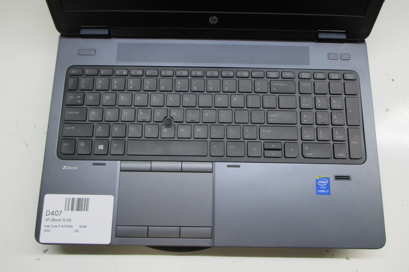 HP ZBook 15 G2 Laptop Intel Core i7-4710MQ 32GB Nvidia Quadro K610M No HDD/Batt