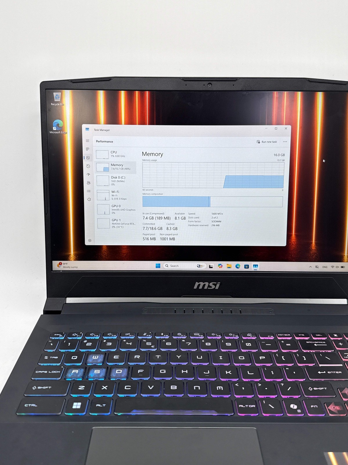 MSI Katana 15 HX B14WEK i7-14650HX 16GB RAM 512GB SSD RTX 5050 – Used