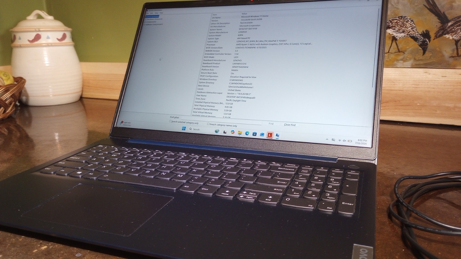 Lenovo Ideapad 3 15ABA7 with original charger, 12GB RAM, AMD Ryzen 5, 500GB