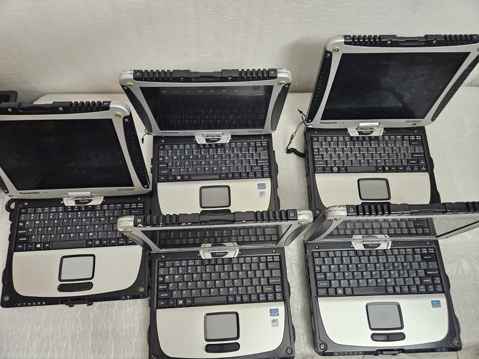 Lot Of 5 Panasonic Toughbook CF19 Intel Core i5-3340M, i5-3320M 8GB RAM Rugged