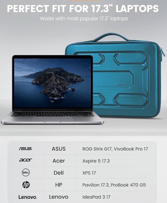 17.3″ ZBook Fury 17.3 G8/MSI GS73VR Stealth Pro/HP Envy 17.3 Laptop Sleeve Case