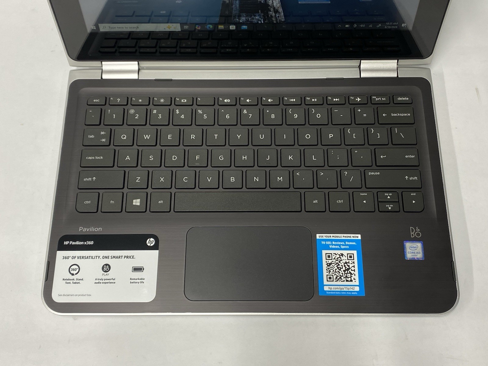 HP Pavilion x360 – Touch HD – m3-6Y30 – 4GB – 128SSD – Win 10 Pro – READ