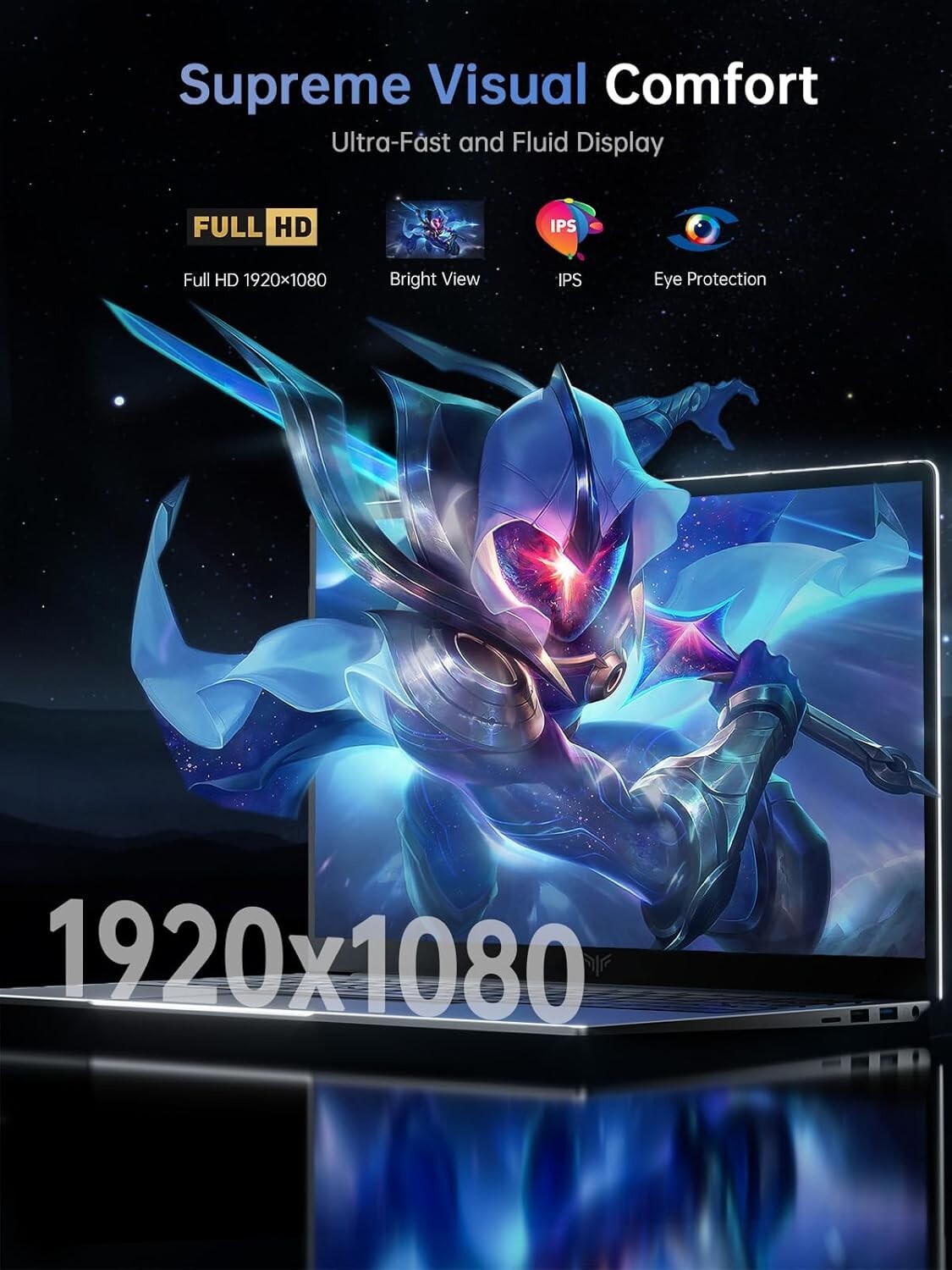 KAIGERR Gaming Laptop, 2024 Laptop Computer with Intel Quad-Core Processor /AX15
