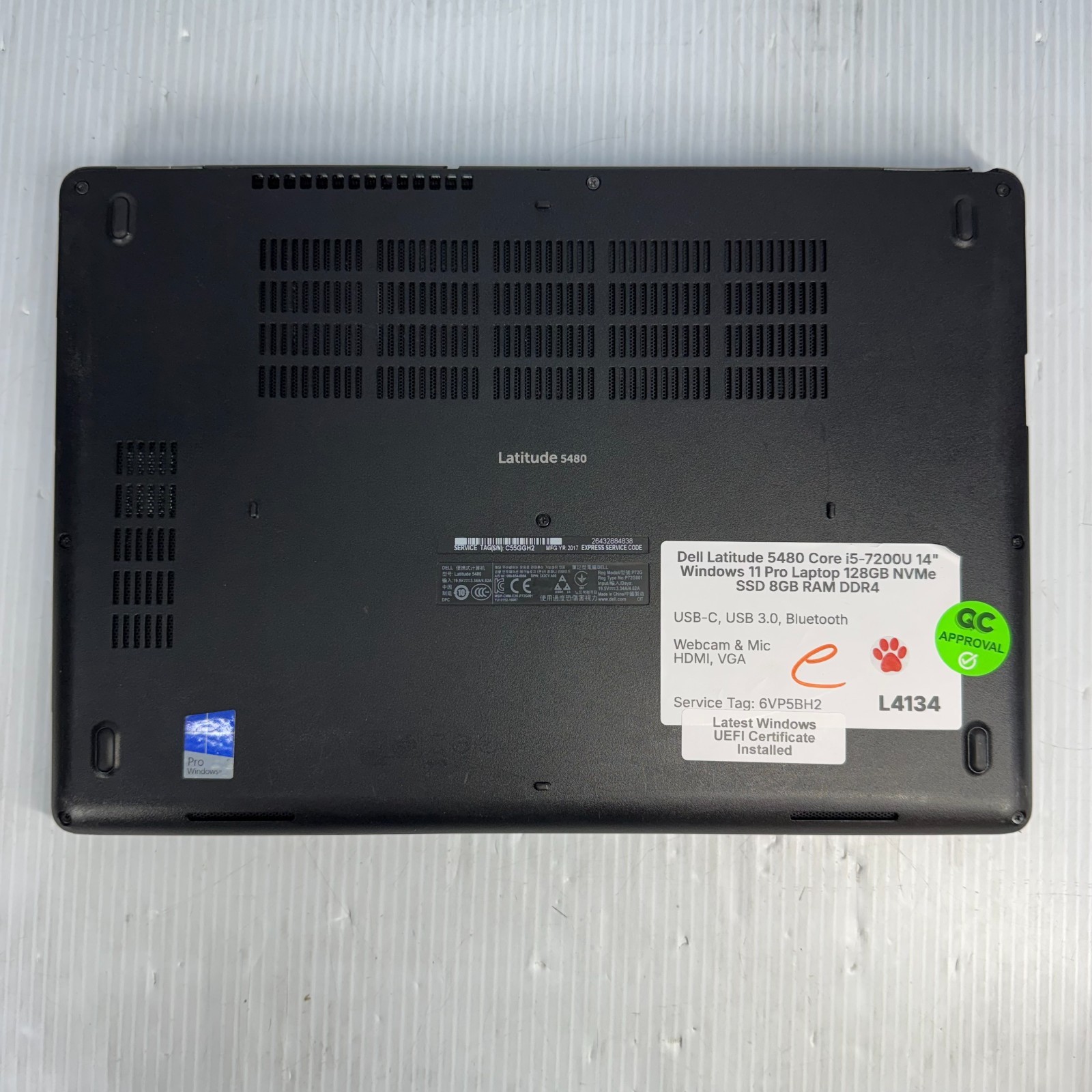 Dell Latitude 5480 i5-7200U 14″ Windows 11 Pro Laptop 128GB SSD 8GB RAM *WEAR*