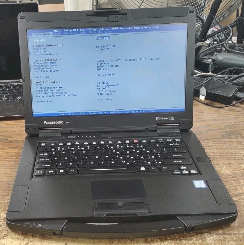 Panasonic Toughbook FZ-55 14″ W/ i5-8365U 16GB, 256GB, DVD. NON Touch!