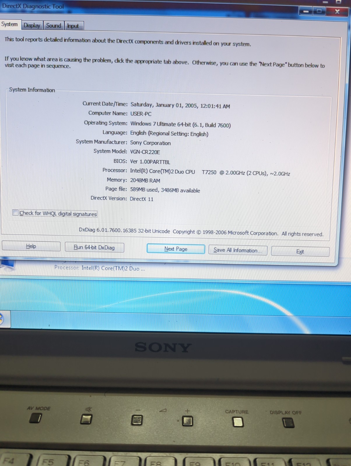 Sony Vgn-cr220e Laptop (win 7, 2gb Ram, 32gb SSD, Dvd-rw, Wi-Fi, Webcam)