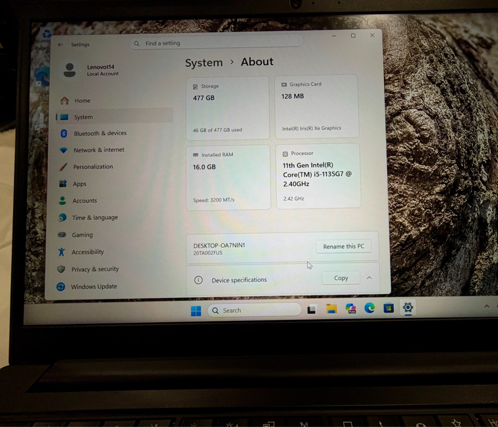 Lenovo ThinkPad E14 Gen 2 i5-1135G7 CPU 16GB RAM 512GB Me Win11 Pro