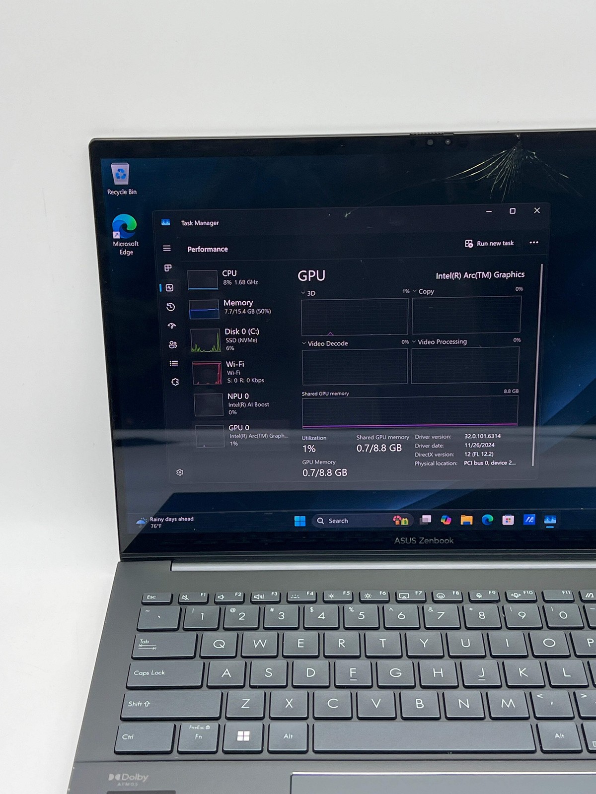 Asus Zenbook 14 Q425M OLED Ultra 7 155H 16GB RAM 1TB SSD – For Parts (Read DESC)