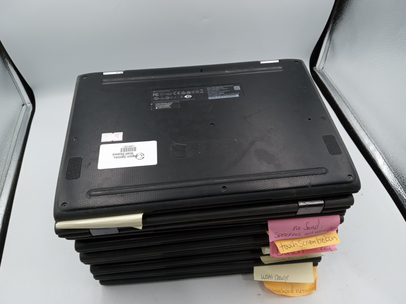Lot of 9 – Lenovo 300e 11.6″ 2in1 Chromebooks – FOR PARTS – VARIOUS ISSUES -RR