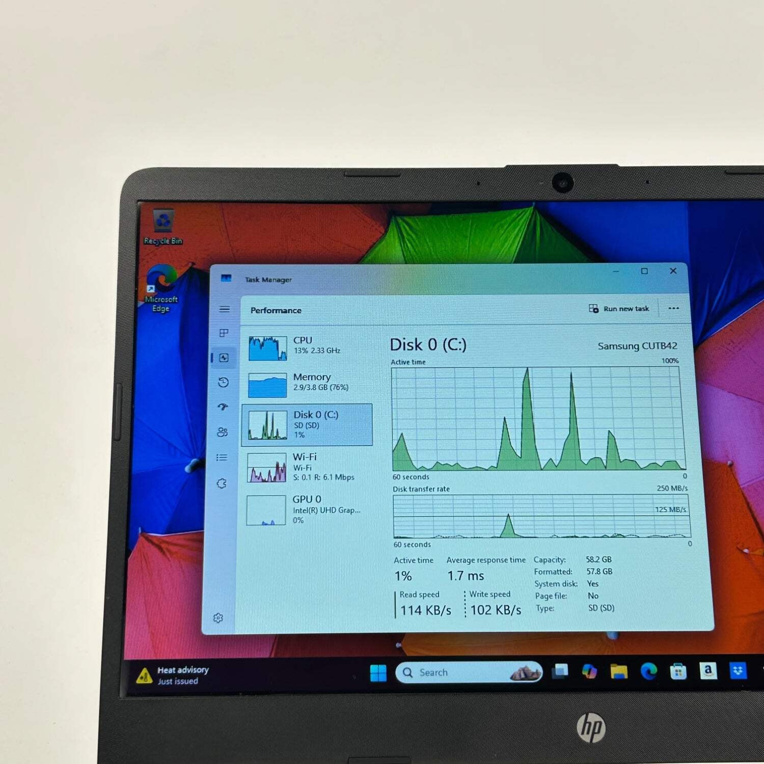 HP Stream 14-DQ00052DX 14″ Celeron N4020 1.1GHz 4GB RAM 64GB SSD