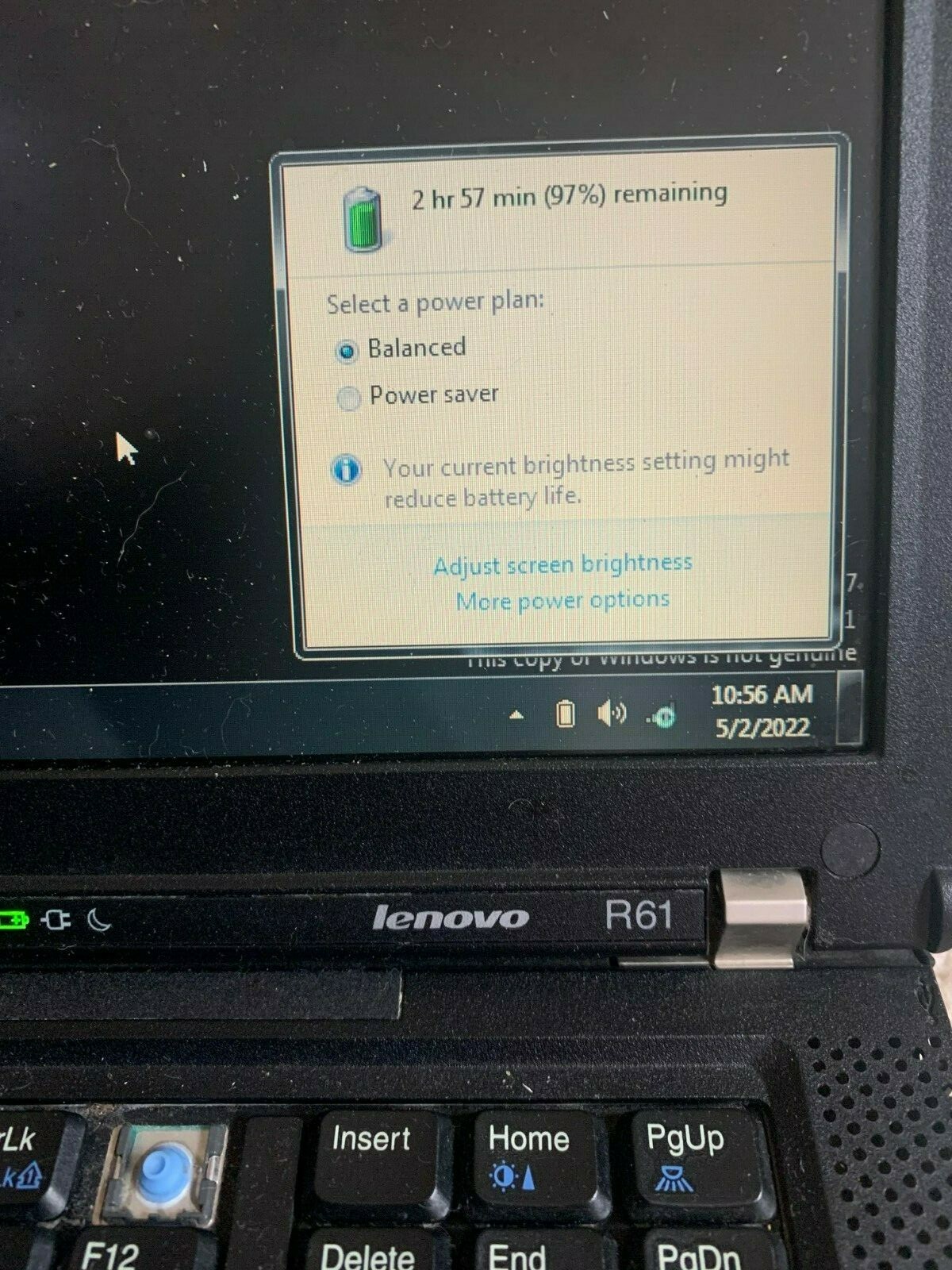 Lenovo ThinkPad R61 15″ Laptop Intel Core 2 Duo 2GB RAM 80GB HDD Windows 7