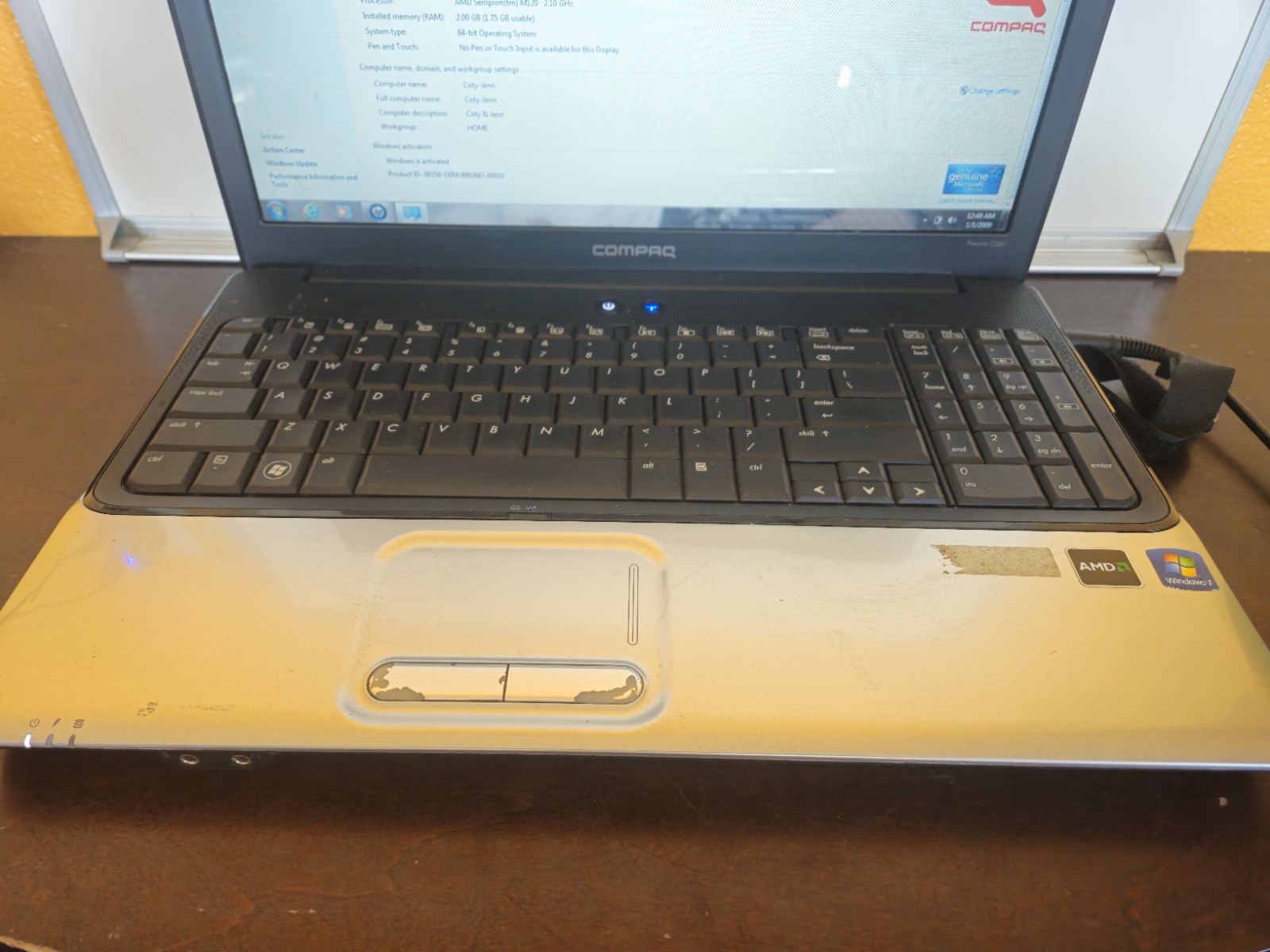 HP Compaq Presario CQ61 AMD Athlon II Dual-Core 4GB Ram 2.0GB HDD W7HomeP