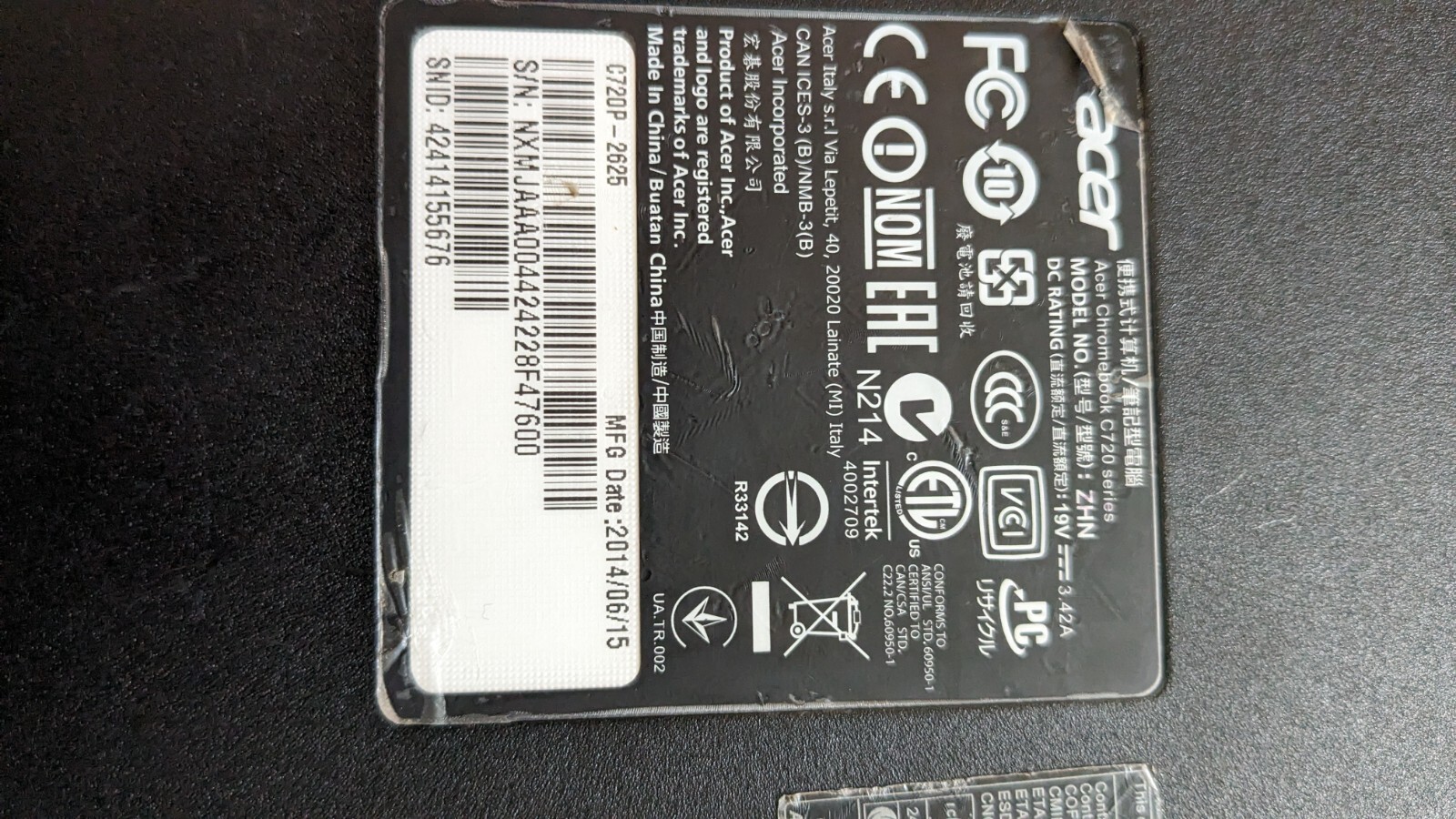 Acer Chromebook C720 11.6″ (16GB SSD Intel Celeron 2955U 1.4GHz 2GB) Laptop Gray