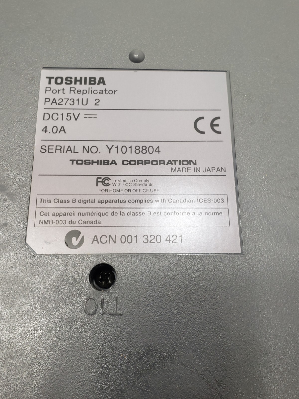 Vintage Toshiba Satellite Pro 4600 w/ PA2731U Port Replicator Untested