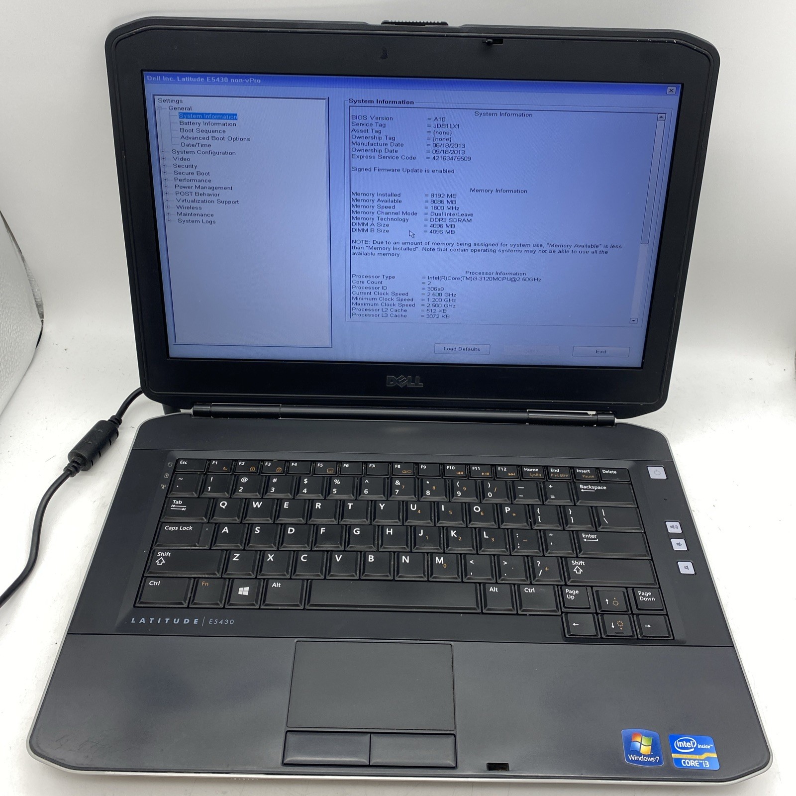 Dell Latitude E5430 Core i3-3120M 2.50GHz 8GB RAM 14.0″ No Battery (Q3)