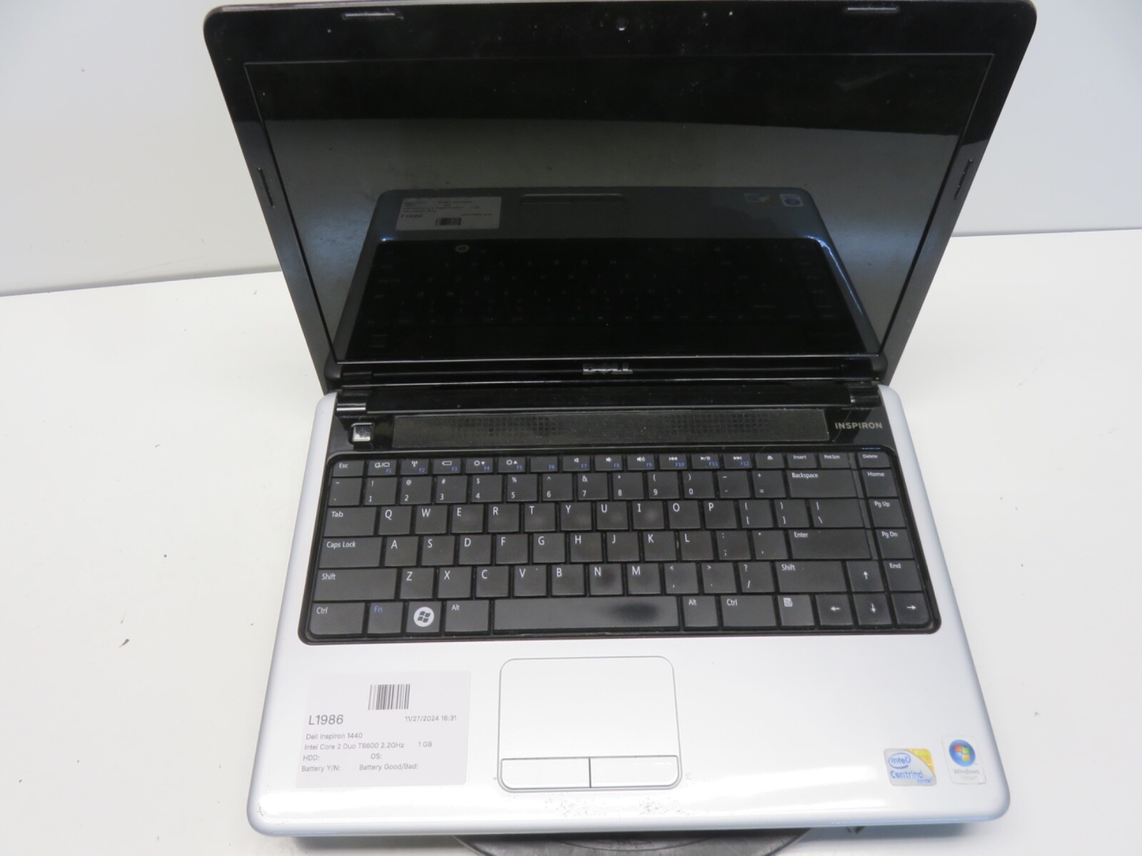 Dell Inspiron 1440 Intel Core 2 Duo T6600 2.2GHz 1 GB 500 GB WIN XP No Batt