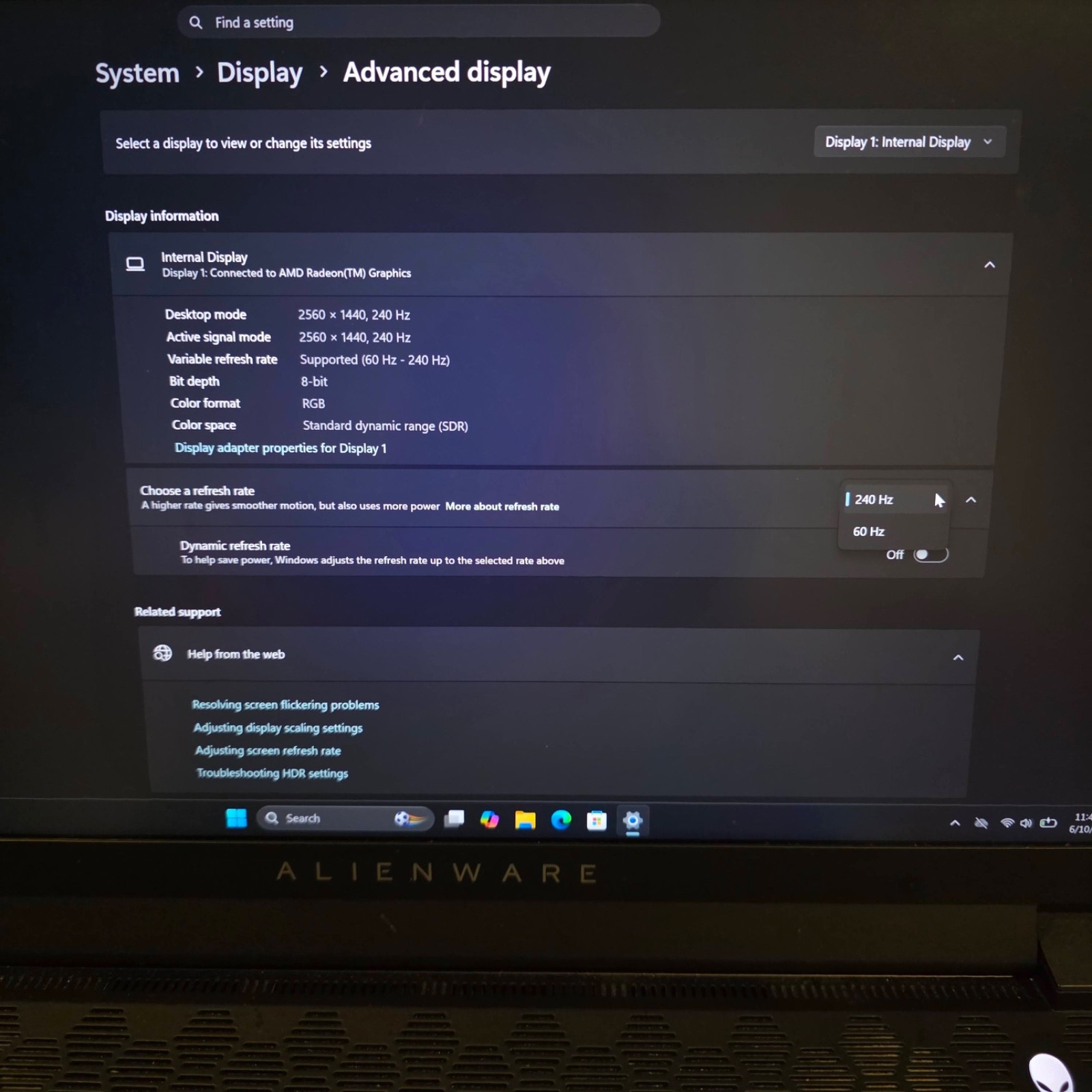 Alienware M15 R7 240Hz 1440P Ryzen 9 6900HX 32GB 1TB RTX 3080Ti 150W 16G DDR6
